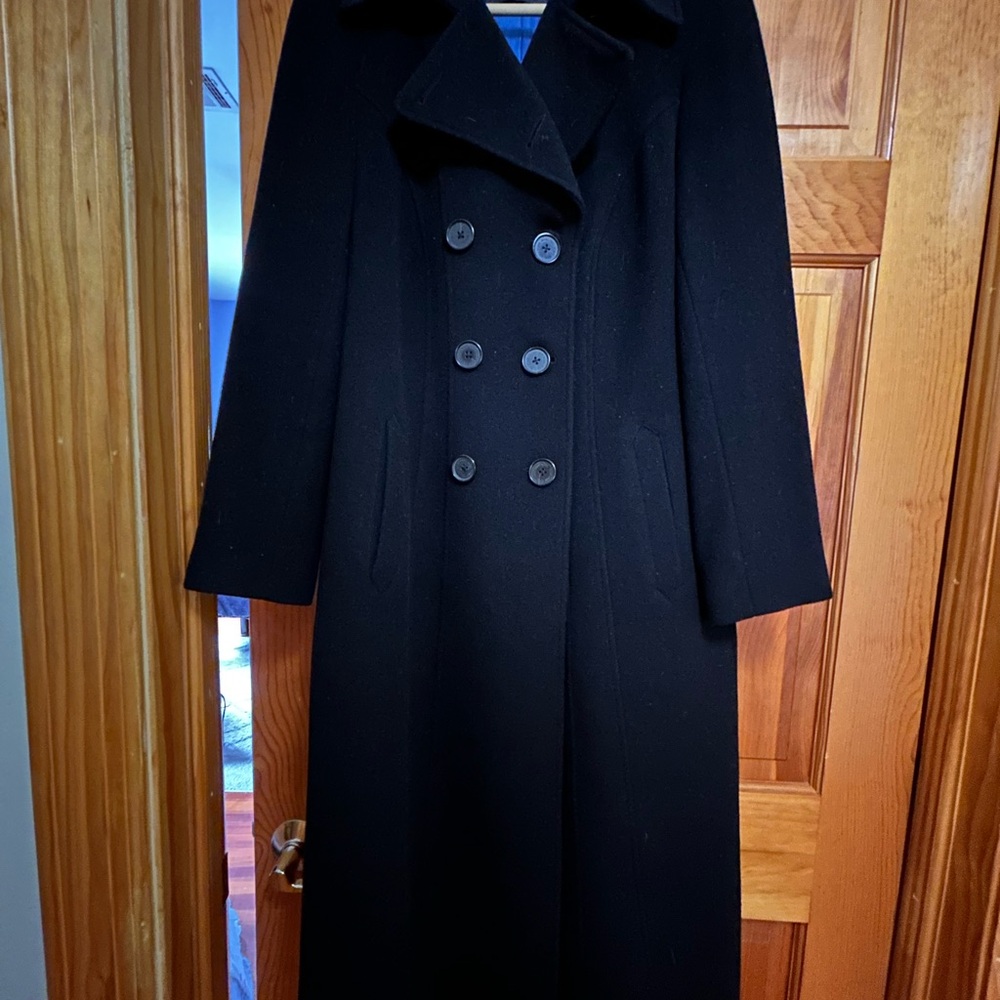 Marc New York Black Coat with Vibrant Blue Lining